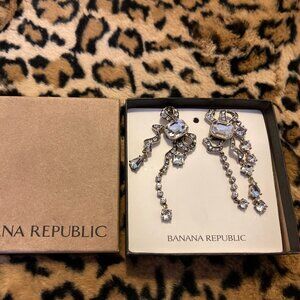 Banana Republic Jeweled Asymmetric Bow Clip-On Earrings